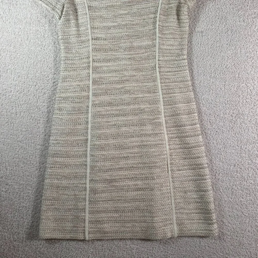 St John Womens Midi Dress Tweed Wool Blend Cream Sz 6 Made in USA Luxury Formal - Picture 4 of 12